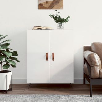 vidaXL Vidaxl - Aparador De Madera Contrachapada Blanco Brillante 69,5x34x90 Cm