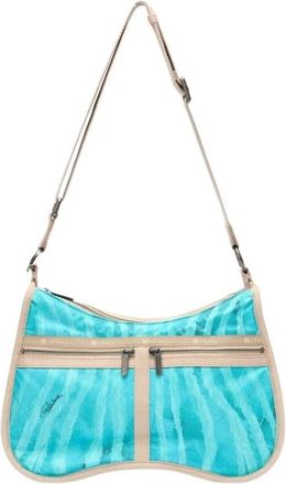 Roberto Cavalli Torino Tas Met Print - Dames - Schoudertassen - Blauw - ONE Size - Polyester - Tassen