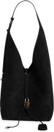 Ferragamo Origami Suede Hobo Bag in Nero at Nordstrom