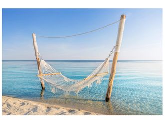 Schubiger M&ouml;bel Digitaldruck auf Glas H&auml;ngematte im Meer