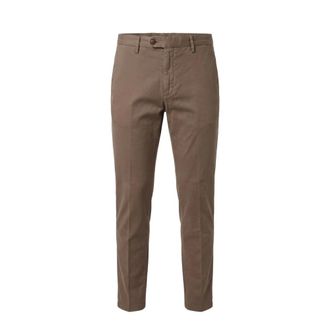 Canali Regular-fit Chino van Katoen en Kasjmier Gabardine - Heren - Broeken - Bruin - Maat: XL Katoen