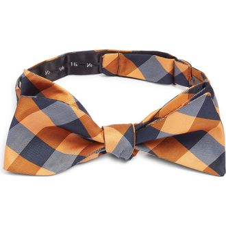 Clifton Wilson Plaid Silk Bow Tie in Orange at Nordstrom
