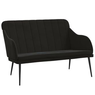 vidaXL Banco De Terciopelo Negro 110x76x80 Cm Vidaxl