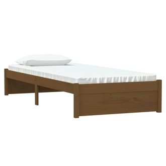 Berkfield Home Beautiful Bed Frame Honey Brown Solid Wood 75x190 cm Small Single