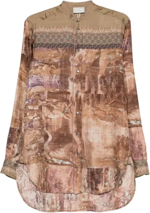 Pierre-Louis Mascia Green Relaxed Printed Shirt