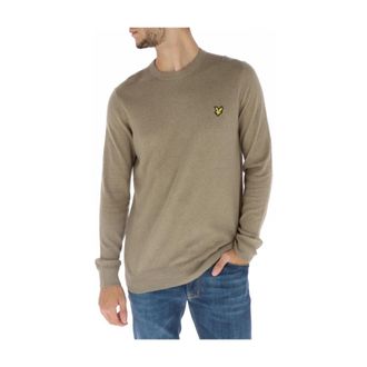 Lyle & Scott Round-neck Knitwear, male, Brown, Size: 2XL Knit Round Neck Sweater
