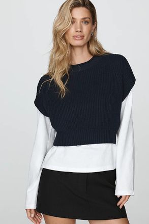 Pilcro Roll Neck Twofer Top