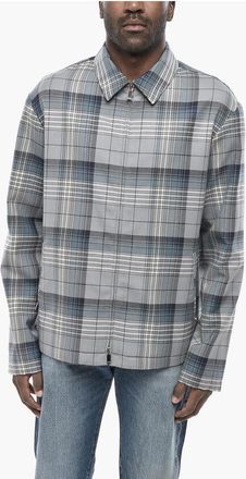 Dior HOMME Checked Wool Overshirt with Zip Closure size 48