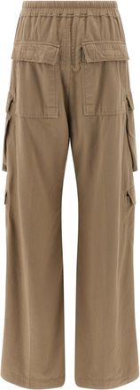 Rick Owens Womens Beige Cotton Cargo Pants