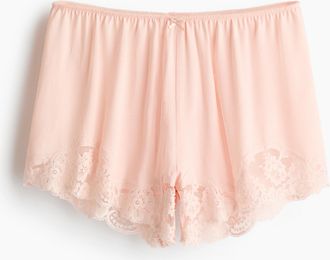 H&M Schlafshorts mit Spitze - Helles Pfirsichrosa