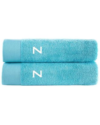 Brooks Brothers Set Of 2 Monogrammed Bath Sheets