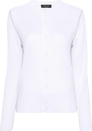 Fabiana Filippi exposed-seam fine wool cardigan - women - Virgin Wool - 46 - White
