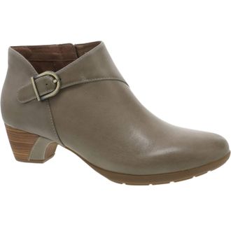 Dansko Womens Darbie Low-Heeled Ankle Boots In Stone Aniline Calf