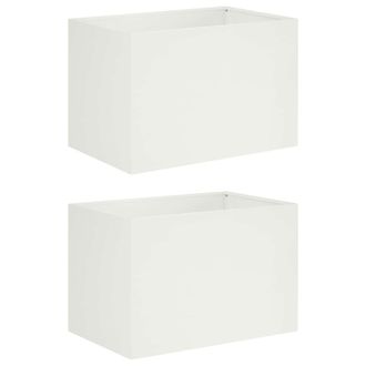 vidaXL Macetero De Jard&iacute;n 2 Uds. Blanco 50 X 40 X 40 Cm Vidaxl