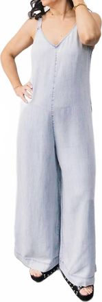 Gentle Fawn Wide Leg Jumpsuit In Chambray Blue