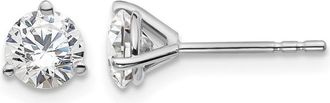Diamond2Deal 14k White Gold 1 ct Round Lab Grown Diamond Stud Earrings VS Clarity, D-E Color