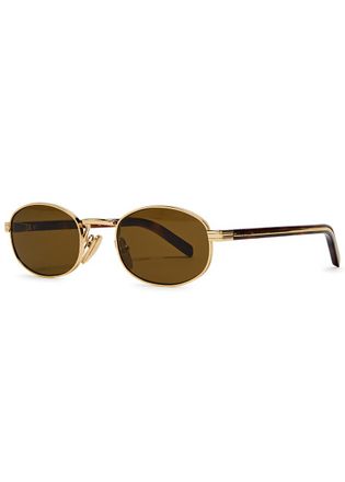 Prada Oval-frame Sunglasses - Gold - One Size