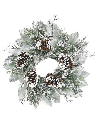 Melrose International Cedar & Magnolia Leaf Wreath