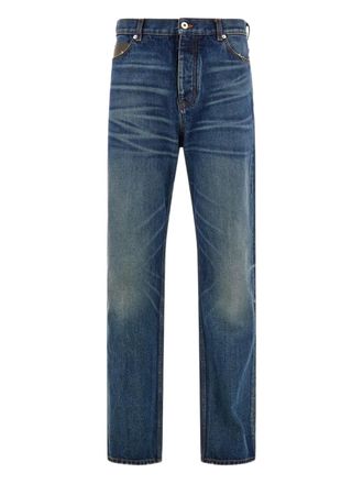 Ferragamo five-pocket jeans - men - Cotton/Calf Leather - 54 - Blue