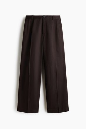 H&M Weite Hose aus Leinengemisch in Loose Fit - Dunkelbraun