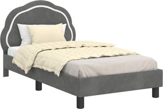 vidaXL Cama Para Ni&ntilde;os Con Cabecero Gris Oscuro 80 X 160 Cm Terciopelo Vidaxl