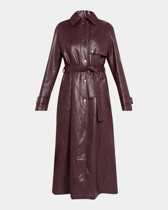 Herno Leather-Effect Trench Coat