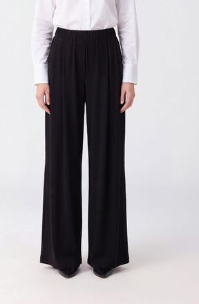 Eleh High-Waisted Wide-Leg Cotton Blend Trousers