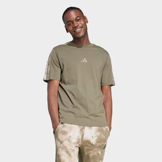 adidas T-Shirt ADIDAS SPORTSWEAR M SEA AOP T, Herren, Gr. M, gr&uuml;n (olive strata, multicolor, olive strata), Obermaterial: 100% Baumwolle, Rundhals, Shirts T-