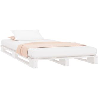vidaXL Pallet Bed without Mattress White 90x200 cm Solid Wood Vidaxl
