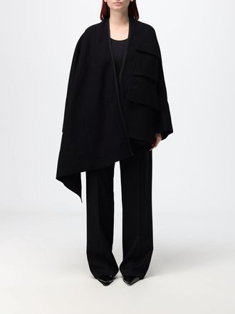 Ter Et Bantine Ter et Bantine Wool and Cashmere Cape with Asymmetrical Hem