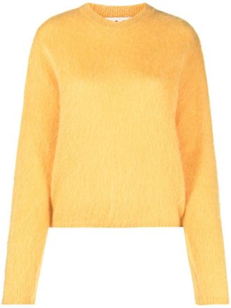 Marni crew-neck mohair-blend jumper - women - Wool/Mohair/Polyamide - 38 - Yellow