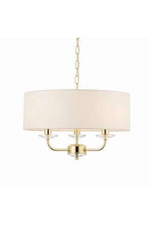 Netlighting Nixon 3 Light Multi Arm Ceiling Pendant Brass E14 in Gold