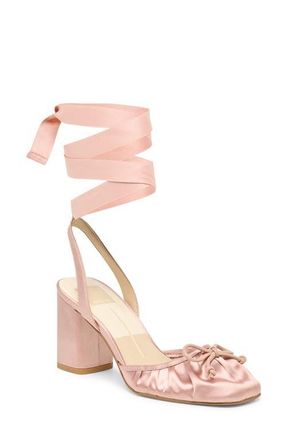 Dolce Vita Tisha Ankle Wrap Pump in Light Blush Satin at Nordstrom, Size 6.5