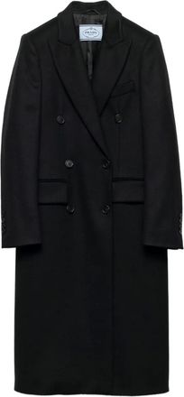 Prada peak-lapels coat - Black