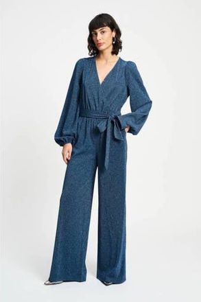 Pom Amsterdam jumpsuit blauw met glitter