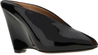 Ferragamo Womens Black Leather Alicia Mules Nerbisner Scarpe Con Tacco High Heel Shoes