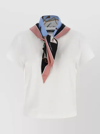 Dolce & Gabbana cotton silk t-shirt with scarf