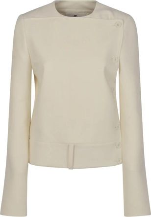 Courr&egrave;ges Oblique Polywool Jacket - Dames - Zomerjassen - Beige - 2XS - Wol - Jassen