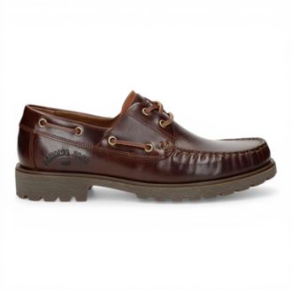 Panama Jack Panama Jack Mens Waterproof Bark Brown Leather Lace-Up Ankle Boots - Boat C8