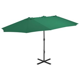 Berkfield Home Outdoor Parasol with Aluminium Pole 460x270 cm Green