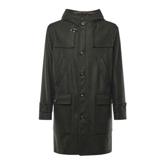 Fay Wollen jas met kasjmier - Heren - Mantel - Groen - M - Wol - Jassen