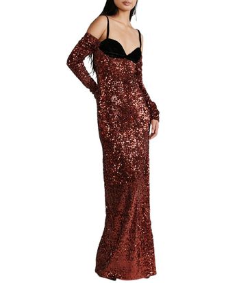 Zac Posen Sequin Bra Top Gown
