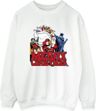 DC Comics DC Comics Heren Batman Vrolijk Kerstfeest Comic Sweatshirt (Wit)