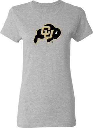 UGP Campus Apparel NCAA Primary Logo, Team Color Womens T Shirt, College, University, University of Colorado Buffaloes Sport Grey, M