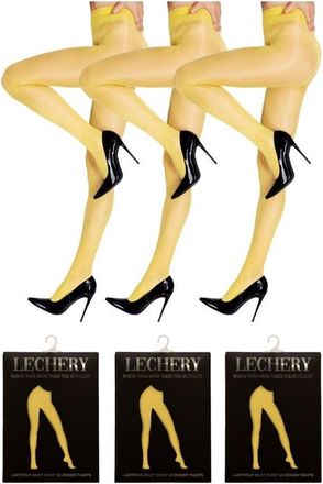 Lechery 3 Pairs of Glossy Sheer Tights in Yellow at Nordstrom, Size Small