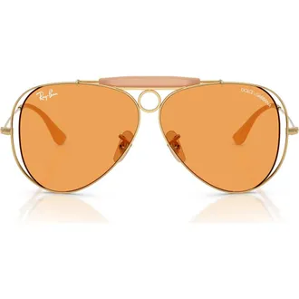 Ray-Ban 53mm Shooter Pilot Sunglasses in Arista /Orange at Nordstrom