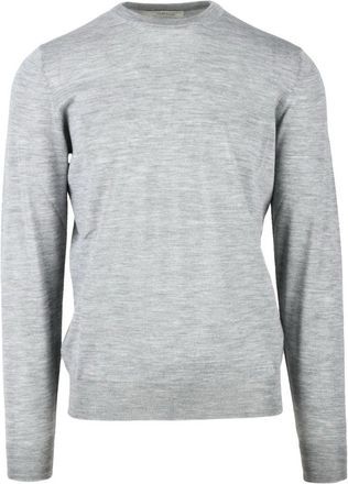 FILIPPO DE LAURENTIIS Pullover Girocollo - Heren - Ronde hals truien - Grijs - L - Wol - Truien & Vesten
