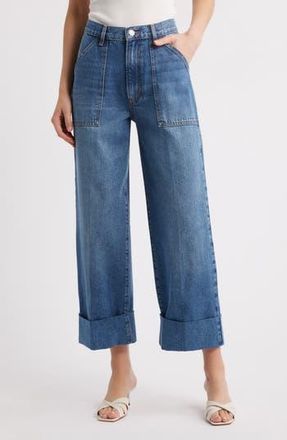 Frame Denim The Utility Cuff Wide Leg Jeans in Stranger at Nordstrom Rack, Size 24
