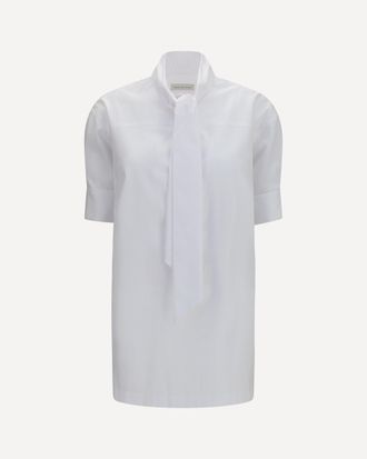 Dries Van Noten Camicia di cotone con dettaglio a foulard al collo Woman XS