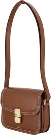 A.P.C. Womens Grace Small Crossbody Leather Brown Cowhide Bags Crossbodies